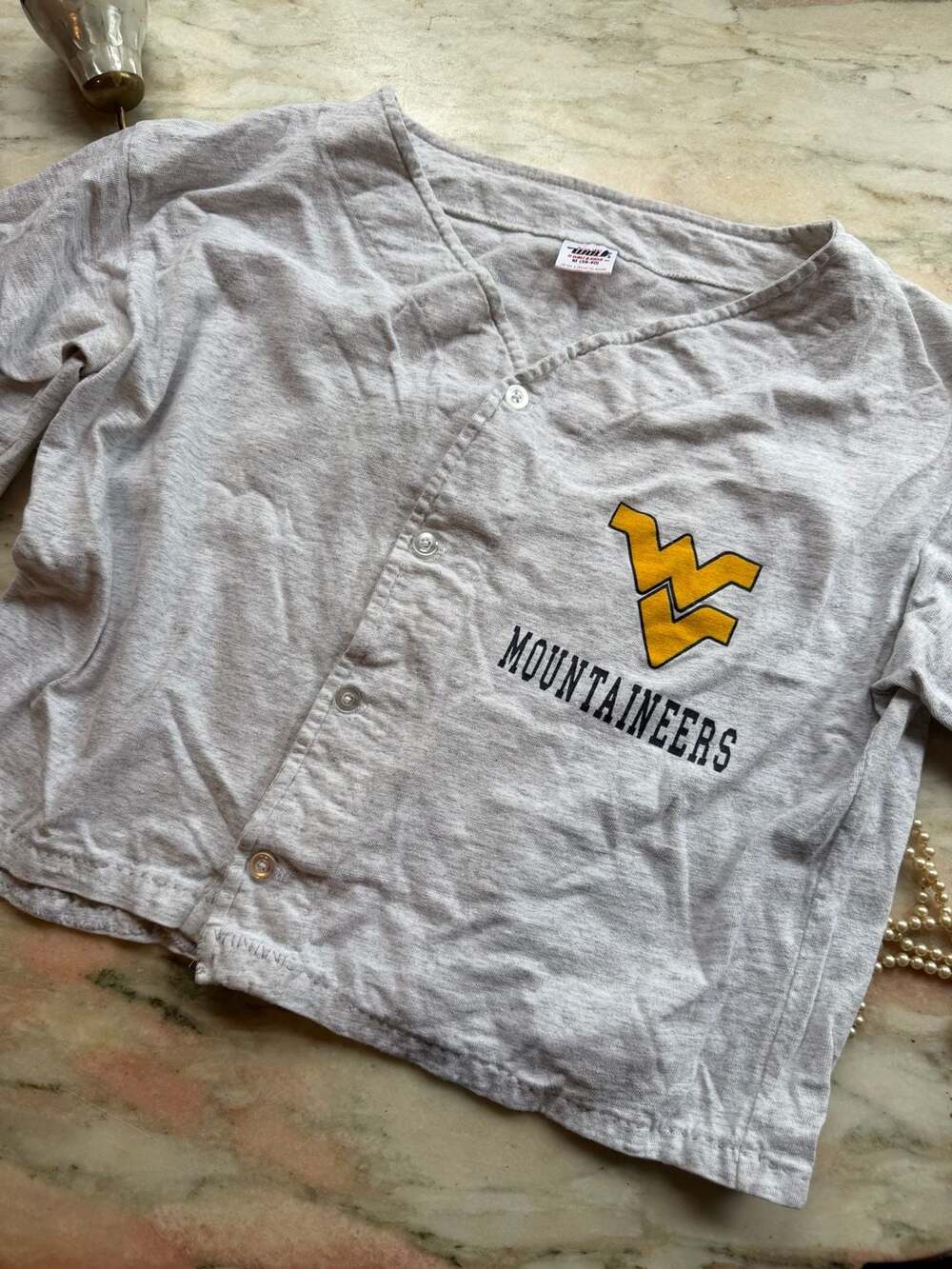 Vintage Wolf West Virginia Mountaineers Button Up Jersey